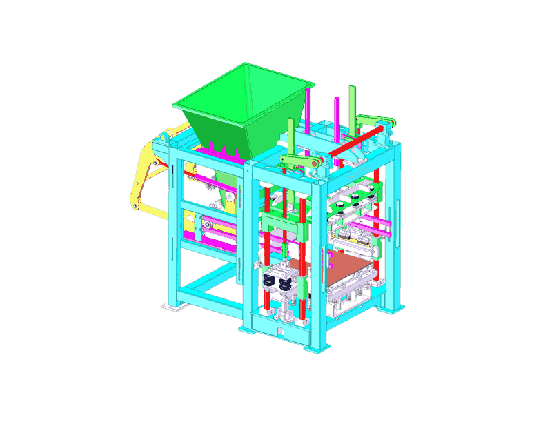 Semi-automatic brick block forming machine